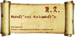 Mohácsi Kolumbán névjegykártya